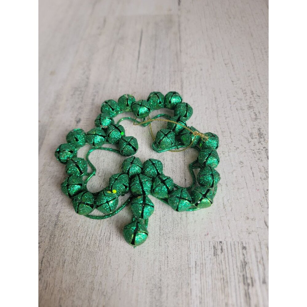 Unique glitter Bell shaped Shamrock ornament st Patrick's day